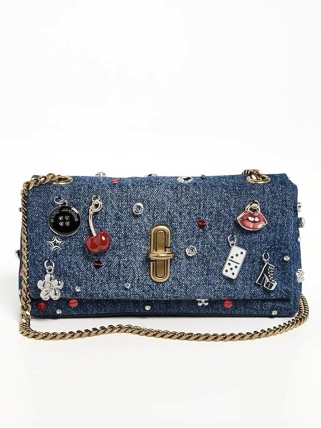 Marc Jacobs Women's The Trinket Charm Denim Dual Chain Mini Bag